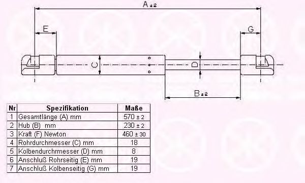 газов амортисьор, багажно/товарно пространство 25347100
