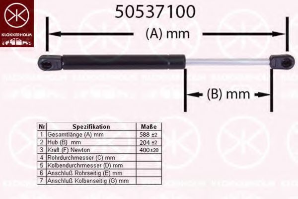 газов амортисьор, багажно/товарно пространство 50537100
