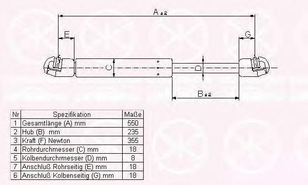 газов амортисьор, багажно/товарно пространство 50497100