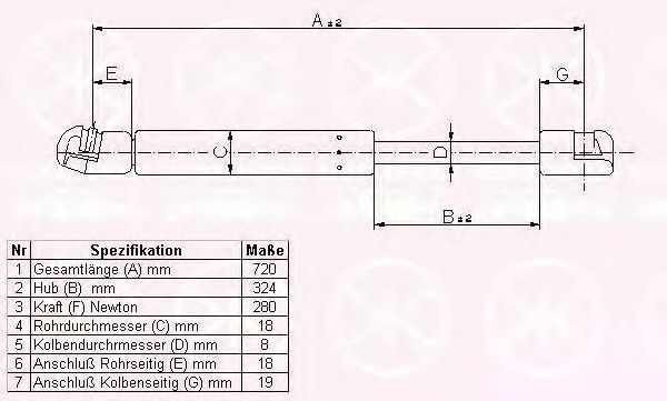 газов амортисьор, капак на двигателя 95392800
