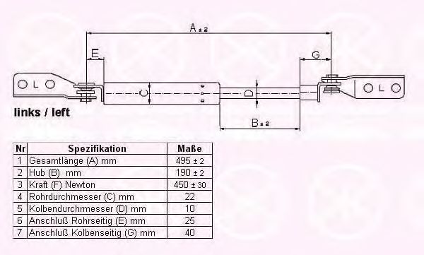 газов амортисьор, багажно/товарно пространство 34077101