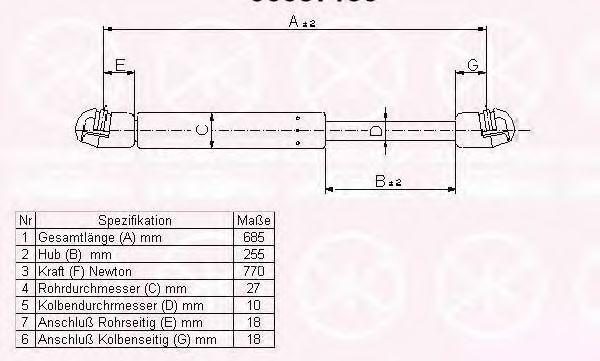 газов амортисьор, багажно/товарно пространство 95587106