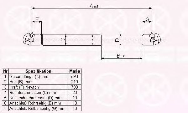 газов амортисьор, багажно/товарно пространство 95907100