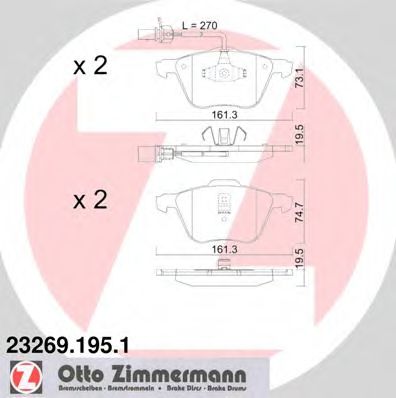 комплект спирачно феродо, дискови спирачки